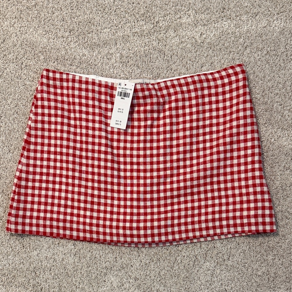 Abercrombie & Fitch A&F Scarlett Mini Skort Linen Mid Rise red size Small